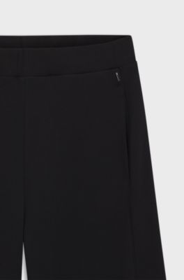 Cotton-blend tracksuit bottoms with lustrous piping, Black