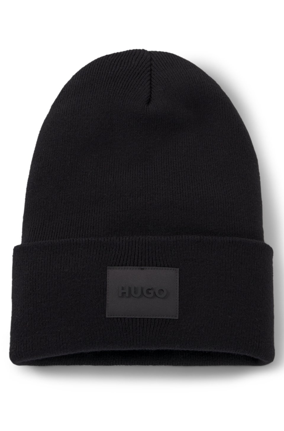 Cotton beanie hat with logo label