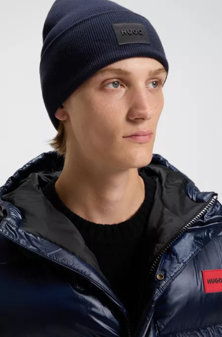 Bonnet en coton avec étiquette logotée
