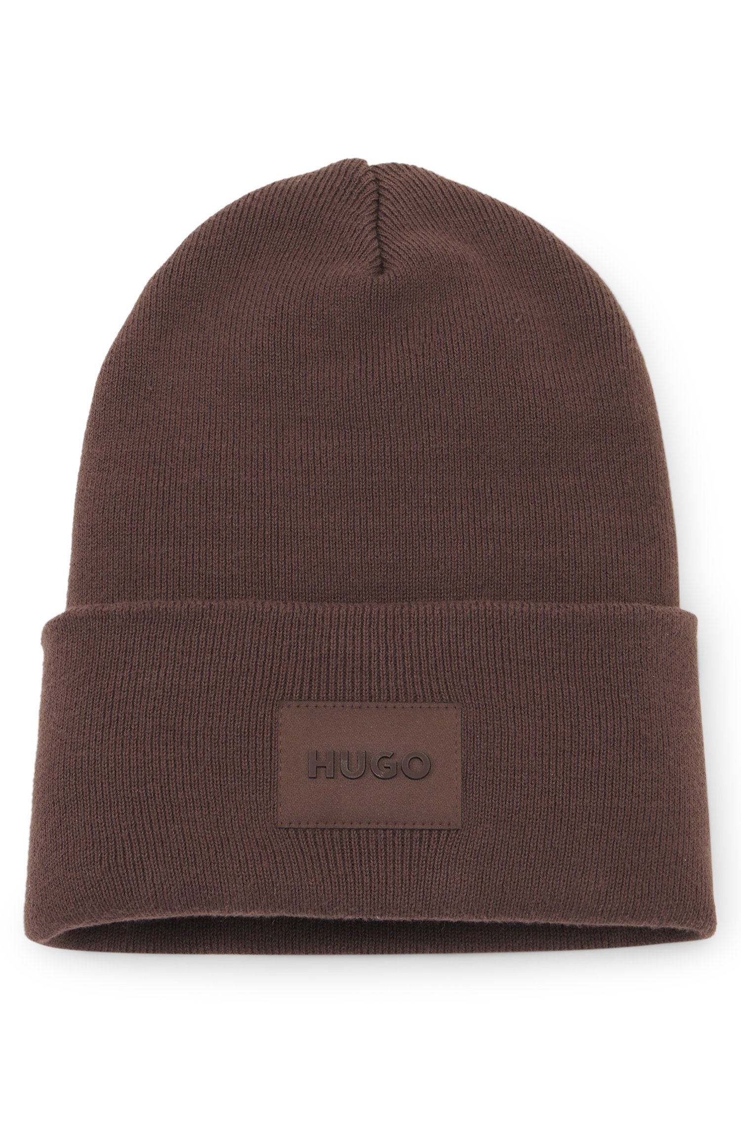Hugo Cotton beanie hat with logo label mössor herr