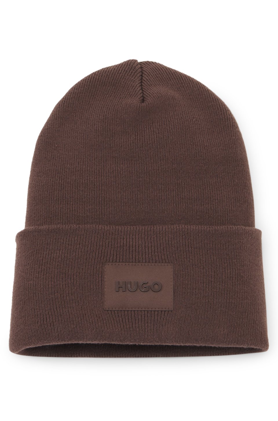 Cotton beanie hat with logo label
