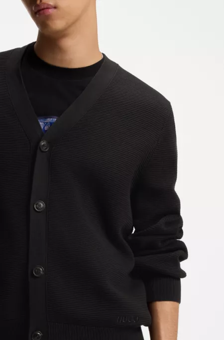 Cardigan en maille de coton structuré