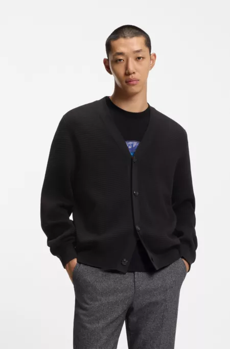 Cardigan en maille de coton structuré