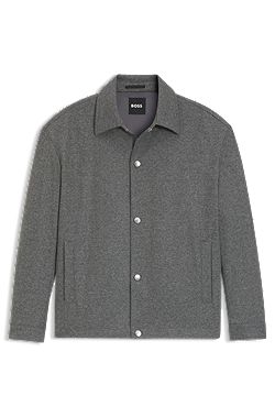 Relaxed-fit overshirt in brushed stretch flannel