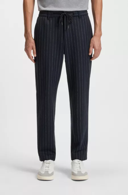 Pantalon Tapered en flanelle stretch brossée