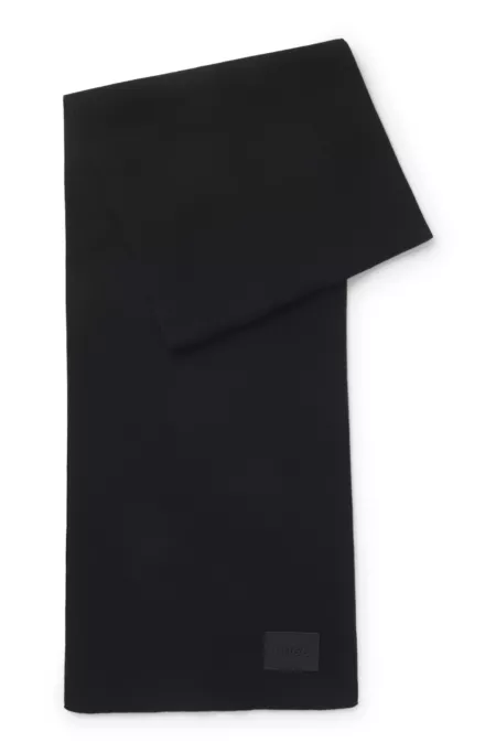 Cotton scarf with logo badge