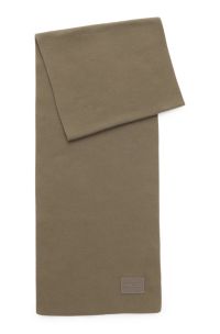 Cotton scarf with logo badge, Grey