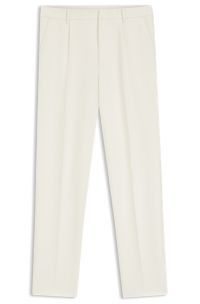 Tapered-fit trousers in stretch fabric, White