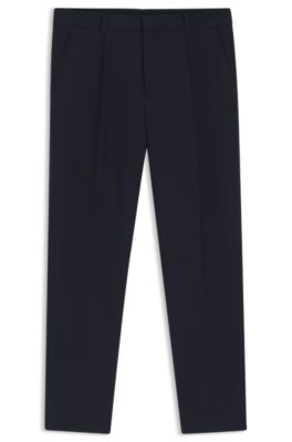 Tapered-fit trousers in stretch fabric, Dark Blue