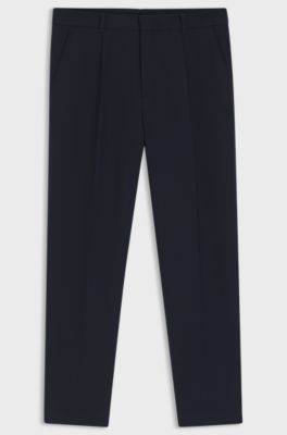 Tapered-fit trousers in stretch fabric, Dark Blue