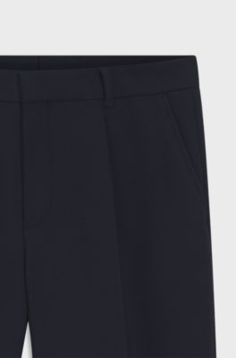 Pantalon Tapered en tissu stretch, Bleu fonc&eacute;