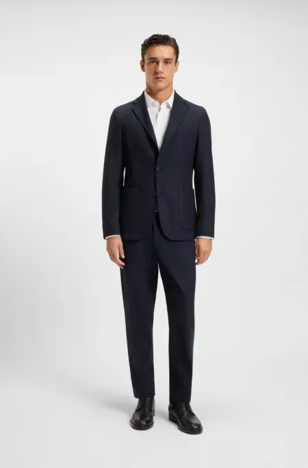 Slim-fit blazer in brushed stretch flannel