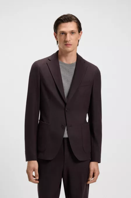 Slim-fit blazer in brushed stretch flannel