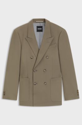 Relaxed-fit blazer van stretchmateriaal, Lichtbruin