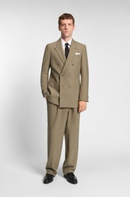 Relaxed-fit blazer in stretch fabric, Light Brown