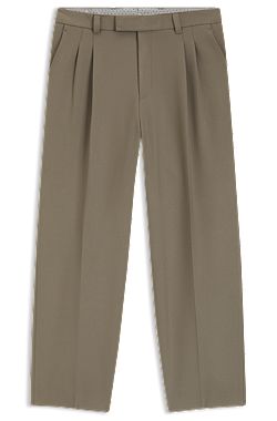 Relaxed-fit trousers with double pleat