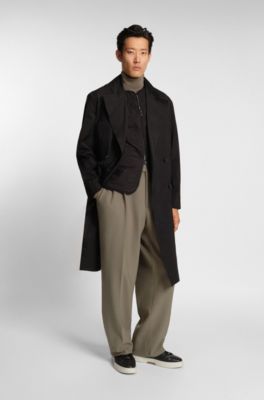 Relaxed-fit trousers with double pleat, Light Brown