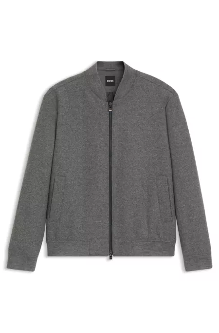 Slim-Fit Jacke aus gebürstetem Stretch-Flanell