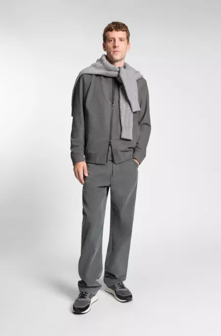 Slim-fit jacket in brushed stretch flannel