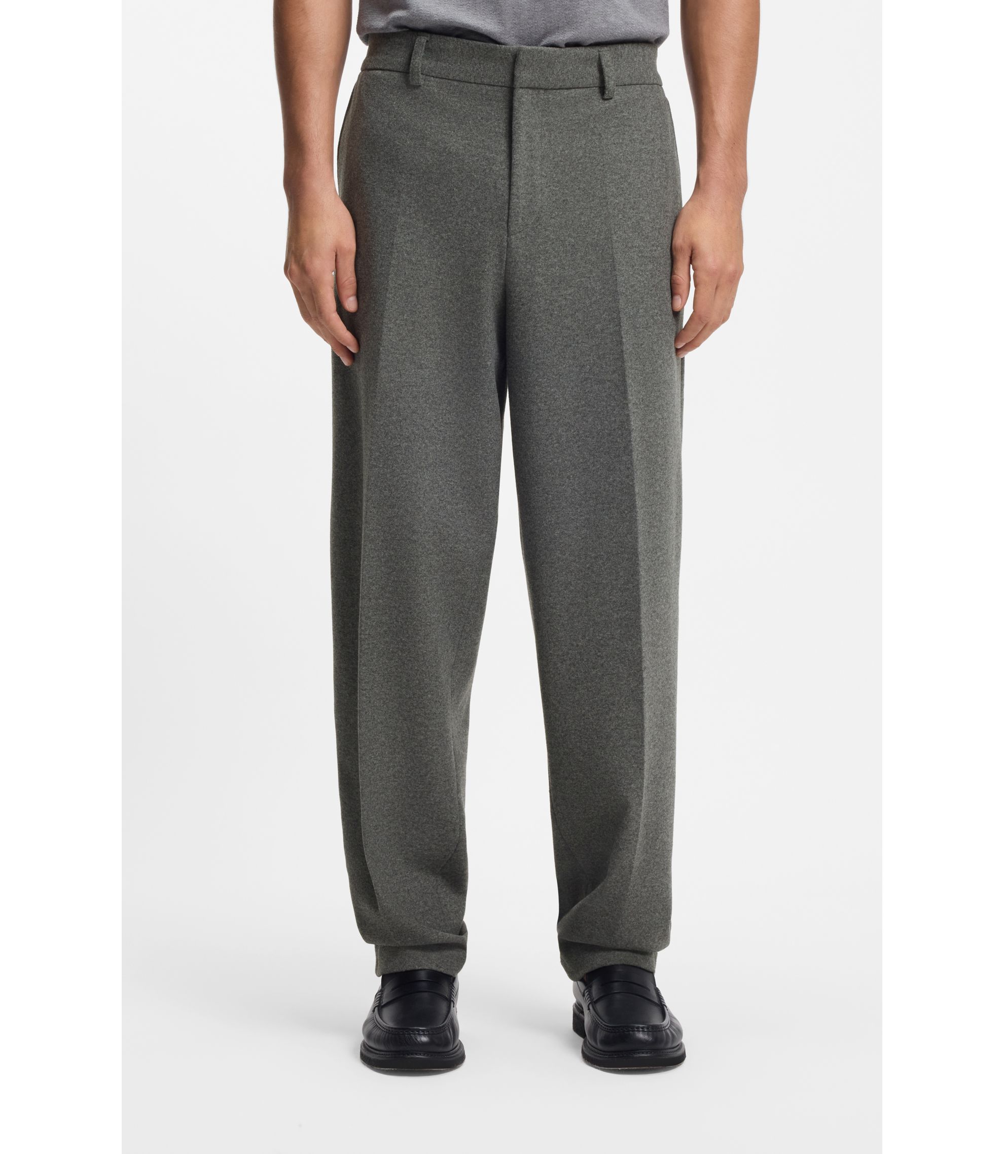 BOSS - Formal trousers in performance flannel - Grey