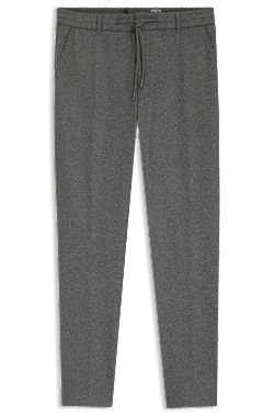 Tapered-fit trousers in brushed stretch flannel