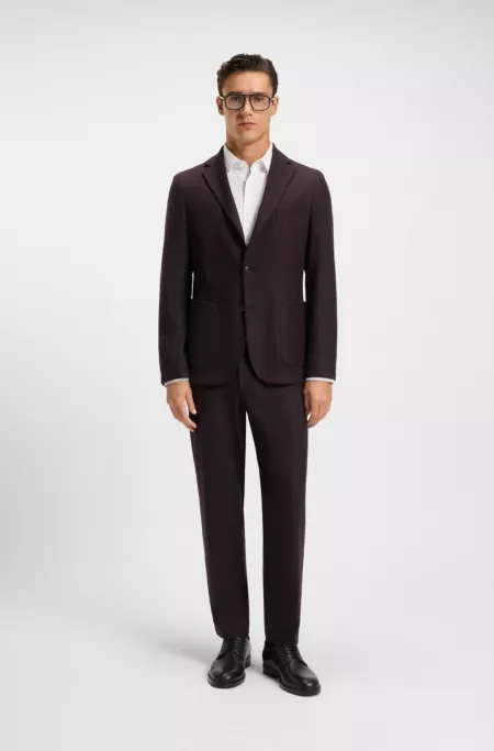 Tapered-fit trousers in brushed stretch flannel