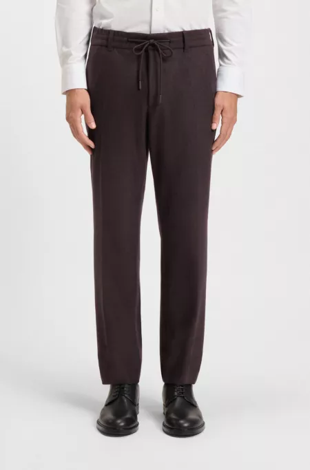Tapered-fit trousers in brushed stretch flannel
