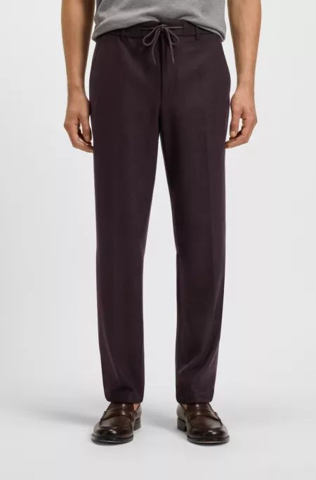 Tapered-fit trousers in brushed stretch flannel