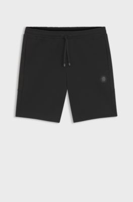 Cotton-blend shorts with Double B monogram, Black