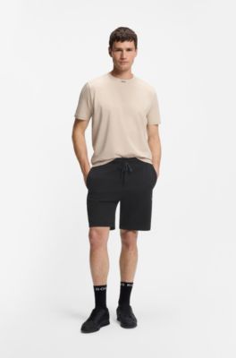 Cotton-blend shorts with Double B monogram, Black