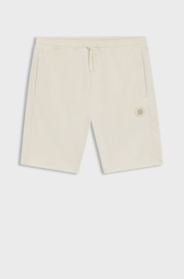 Cotton-blend shorts with Double B monogram, Natural