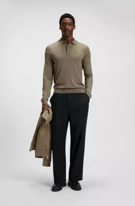 Tapered-fit trousers in a wool blend