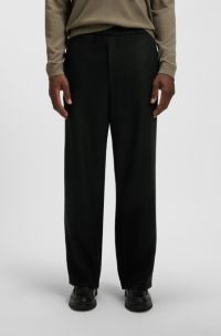 Tapered-fit trousers in a wool blend, Black