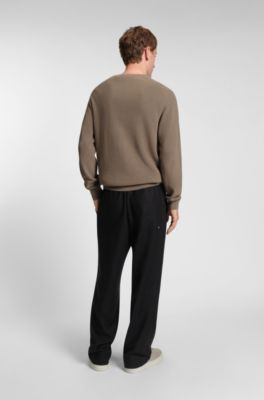 Tapered-fit trousers in a wool blend, Black
