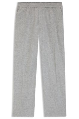 Tapered-fit trousers in a wool blend, Light Grey