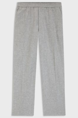 Tapered-fit trousers in a wool blend, Light Grey