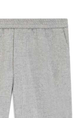 Tapered-fit trousers in a wool blend, Light Grey