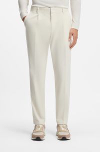 Tapered-fit corduroy broek van stretchkatoen, Wit
