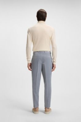 Tapered-fit trousers in stretch-cotton corduroy, Light Blue