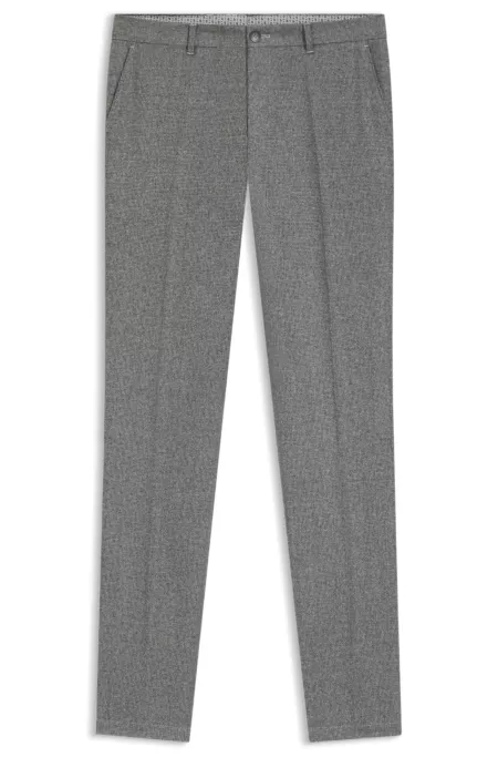 Slim-fit trousers in micro-patterned virgin wool
