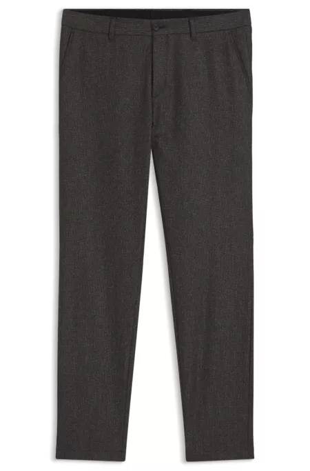 Slim-fit trousers in micro-patterned virgin wool