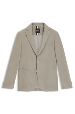 Slim-fit blazer with micro pattern, Light Brown