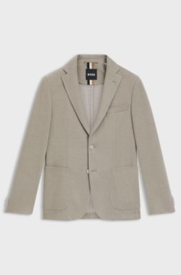 Slim-fit blazer with micro pattern, Light Brown