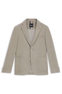 Slim-fit blazer with micro pattern, Light Brown