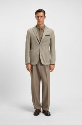 Slim-fit blazer with micro pattern, Light Brown