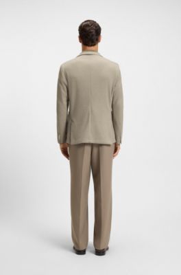 Slim-fit blazer with micro pattern, Light Brown