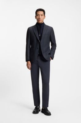 Slim-fit jacket with integrated bib, Dark Blue
