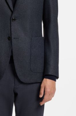 Slim-fit jacket with integrated bib, Dark Blue