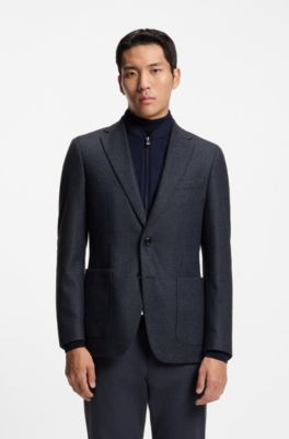 Slim-fit jacket with integrated bib, Dark Blue