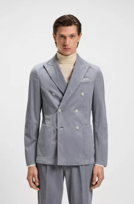 Veste Slim en velours côtelé de coton stretch